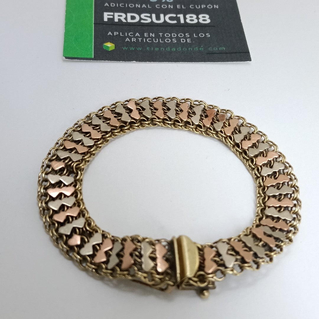 PULSERA ORO,ORO COMBINADO 10 K 15,10 GRMS (SEMINUEVO)