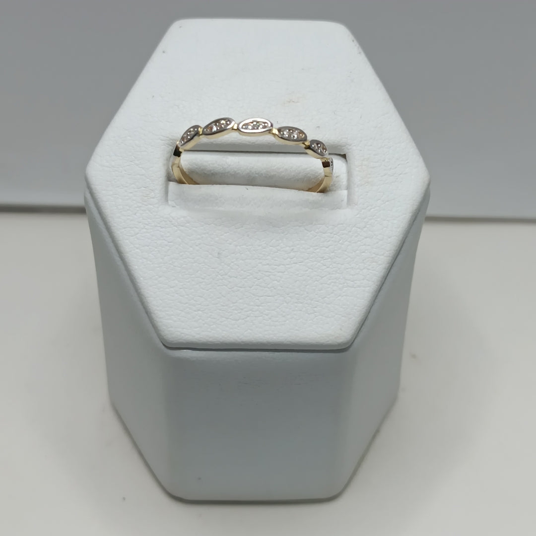 ANILLO ANILLITO FIG C CIRCONIAS 14K 9 TALLA 1.2 GR (NUEVO)