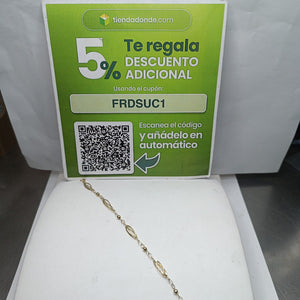 PULSERA ESPECIAL 14K 18 CM 2 GR (NUEVO)