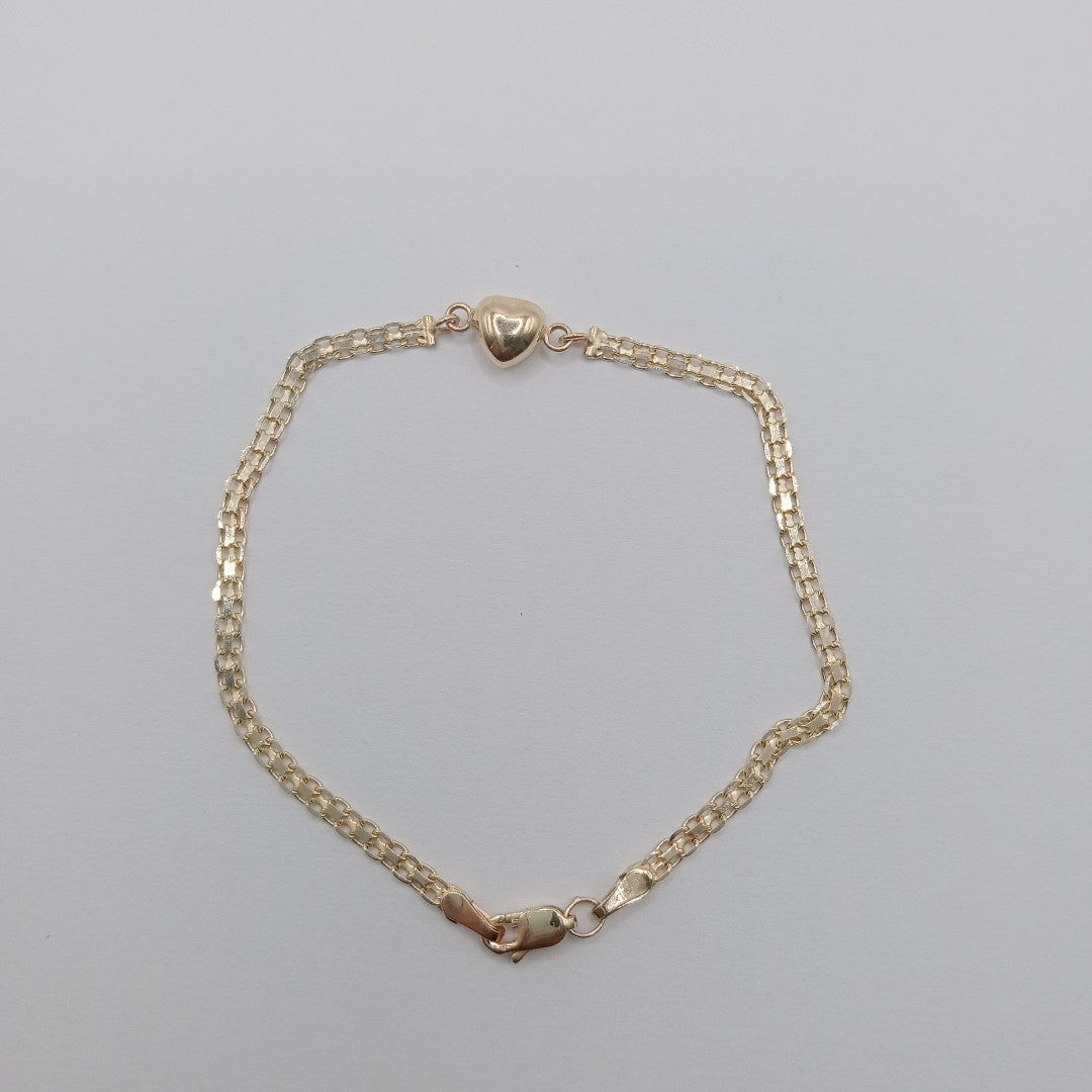 PULSERA ESPECIAL C CORAZON 14K 18 CM 2.7 GR (NUEVO)