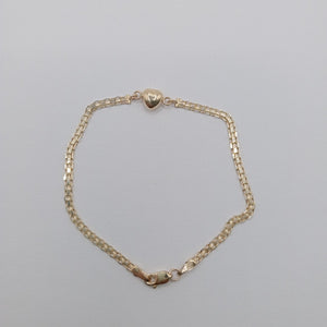 PULSERA ESPECIAL C CORAZON 14K 18 CM 2.7 GR (NUEVO)