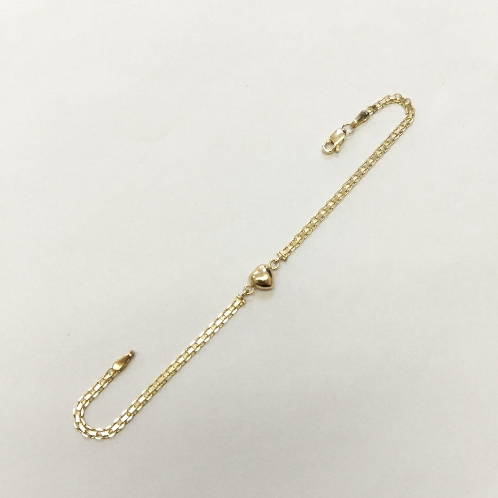 PULSERA ESPECIAL C CORAZON 14K 18 CM 2.7 GR (NUEVO)