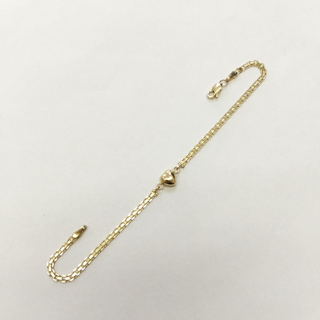 PULSERA ESPECIAL C CORAZON 14K 18 CM 2.7 GR (NUEVO)