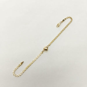 PULSERA ESPECIAL C CORAZON 14K 18 CM 2.7 GR (NUEVO)