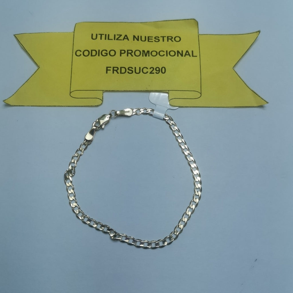 PULSERA TEJIDO BARBADA 14K 18 CM 3.2 GR (NUEVO)
