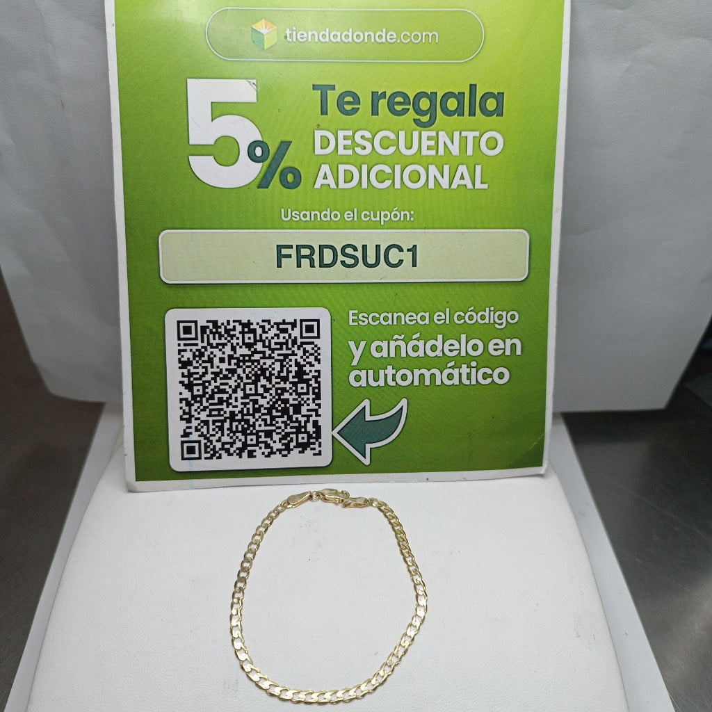 PULSERA TEJIDO BARBADA 14K 18 CM 3.2 GR (NUEVO)