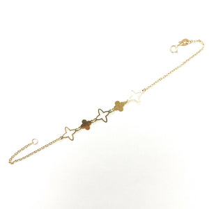PULSERA TEJIDO ESP CON TREBOL 14K 18 CM 1.6 GR (NUEVO)