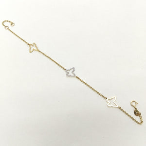 PULSERA ESPECIAL C MARIPOSAS 14K 18 CM 1.7 GR (NUEVO)