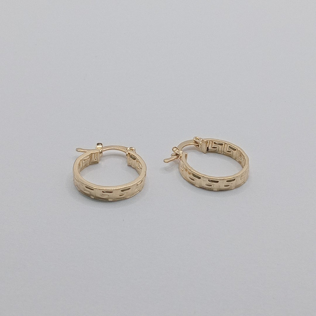 ARETES ARRACADAS FIG GRECAS 14K 1.8 GR (NUEVO)