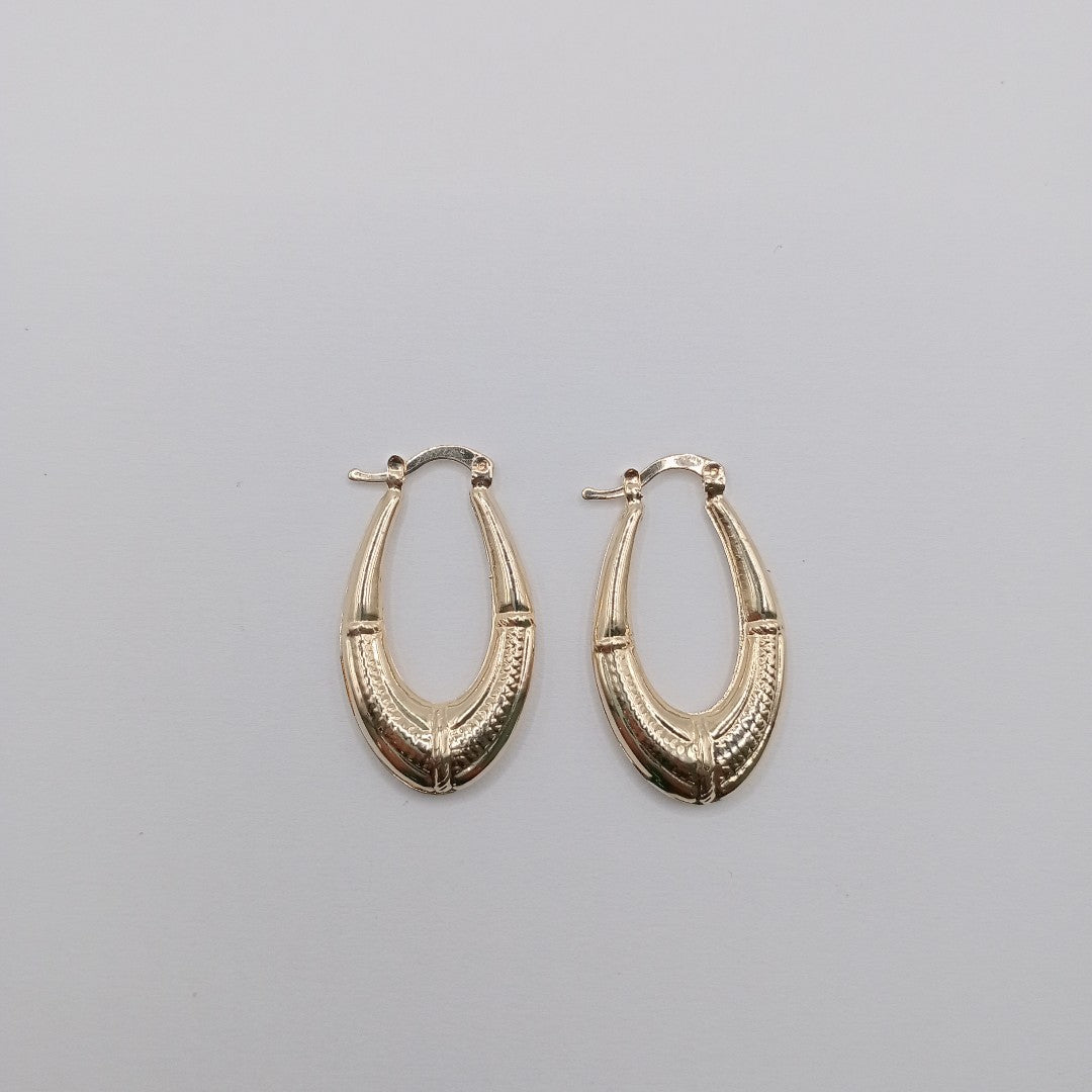 ARETES ARRACADAS ESTRIADAS 14K 2.5 GR (NUEVO)
