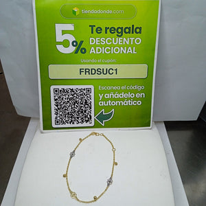 PULSERA ESPECIAL CON TREBOL 14K 18 CM 1.8 GR (NUEVO)