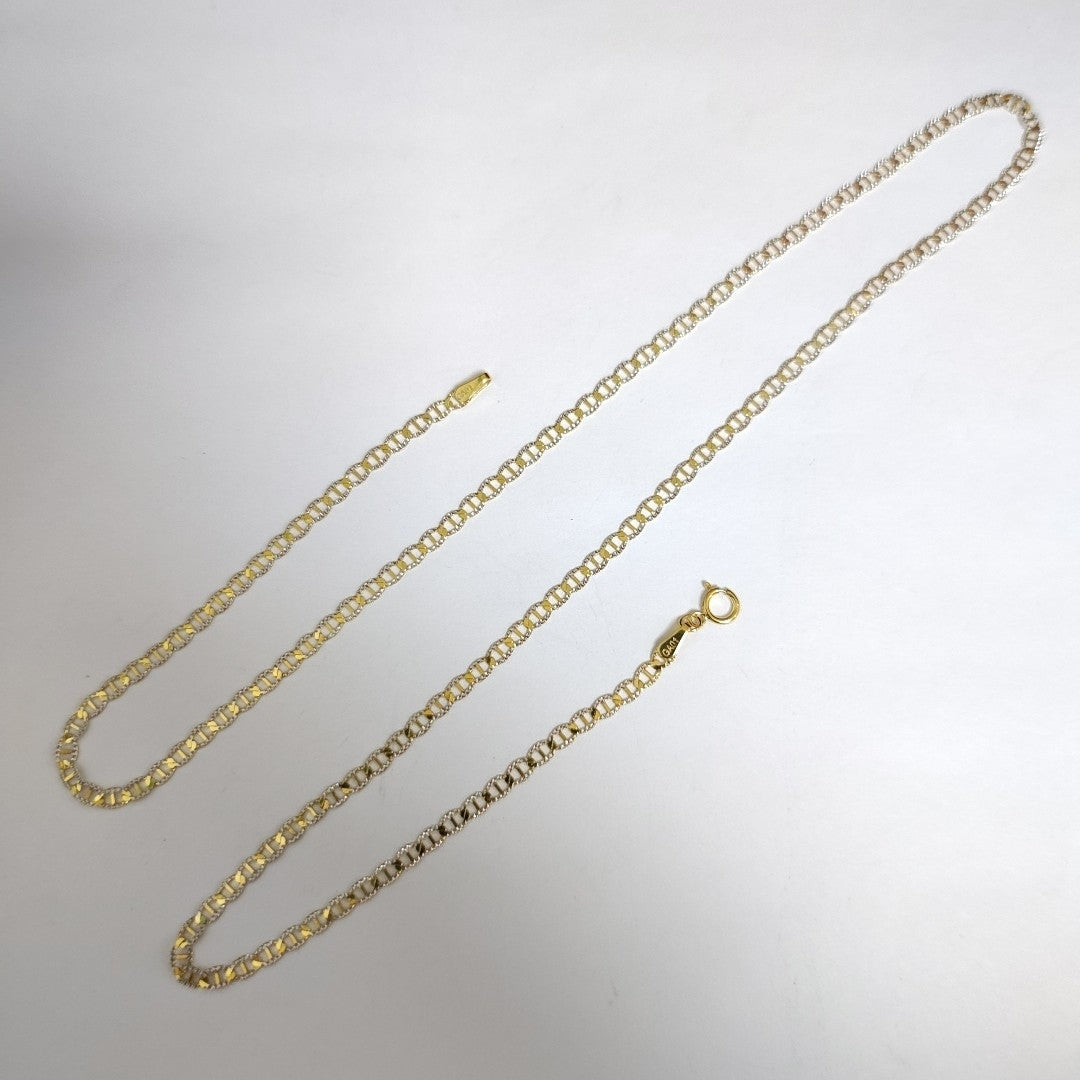 CADENAS TEJIDO GUCHI DIAMANTADO ORO 10K 55 CM 4 GR (NUEVO)