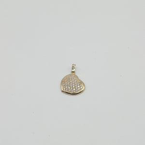 DIJE TEJIDO CORAZON CON CIRCONIAS 14K 1.8 GR (NUEVO)