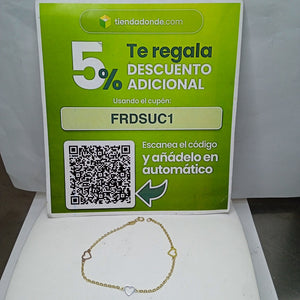 PULSERA ESPECIAL CON CORAZONES 14K 18 CM 1.2 GR (NUEVO)