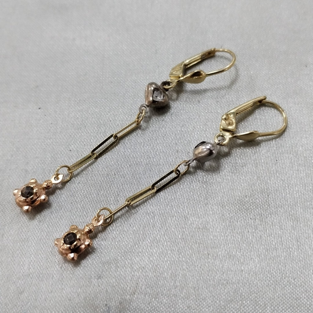 ARETES PAR ORO,ORO COMBINADO 10 K 2,30 GRMS (SEMINUEVO)