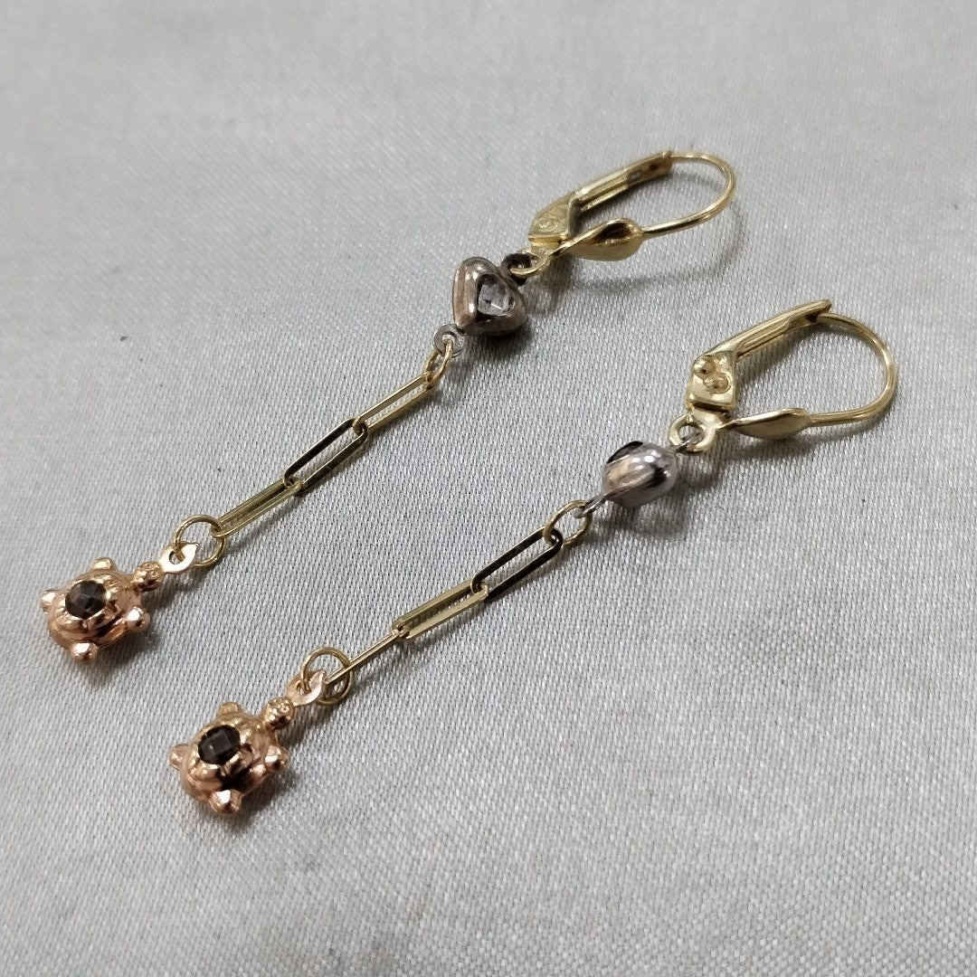 ARETES PAR ORO,ORO COMBINADO 10 K 2,30 GRMS (SEMINUEVO)