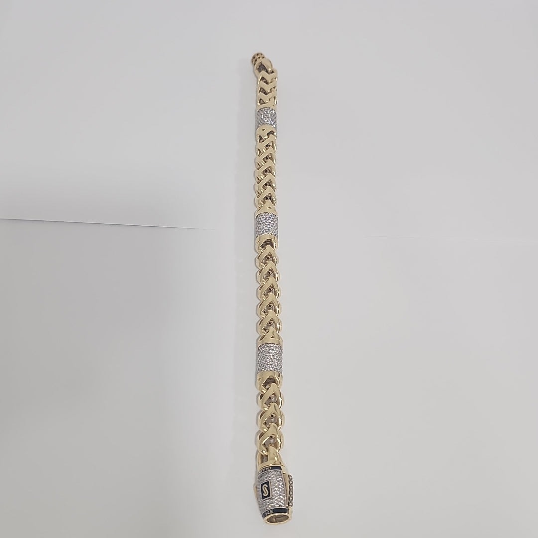 PULSERA CABALLERO MONACO ORO 14K 35.3 (NUEVO)