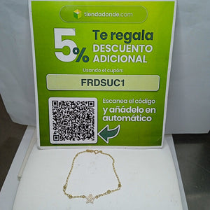 PULSERA ESPECIAL CON ESTRELLA Y CIRCONIAS 14K 18 CM 1.5 GR (NUEVO)