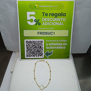 PULSERA TEJIDO ESPECIAL CON FLOR 14K 18 CM 1.6 GR (NUEVO)