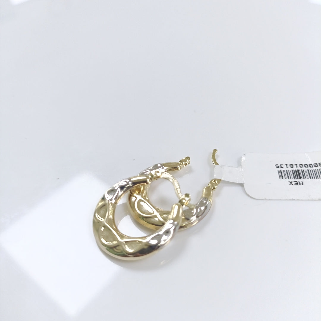 ARETES ARRACADAS COMBINADAS CON INFINITO 14K 2.3 GR (NUEVO)
