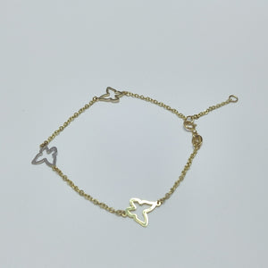 PULSERA ESPECIAL C MARIPOSAS 14K 18 CM 1.7 GR (NUEVO)