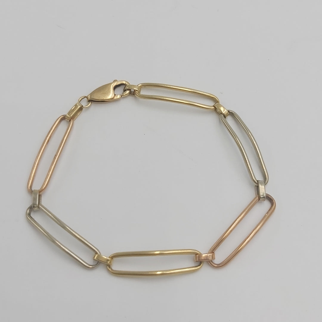 PULSERA ORO COMBINADO 14 K 6.1 GRMS (SEMINUEVO)