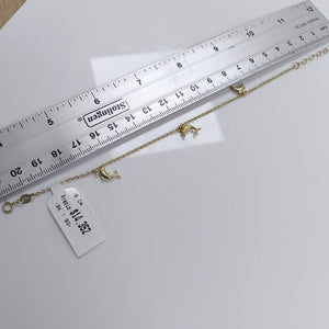 PULSERA ESPECIAL CON DIJES DELFINES 10K 18 CM 1.9 GR (NUEVO)