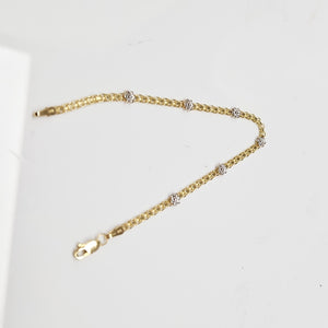 PULSERA ESPECIAL C FLORES 14K 18 CM 3 GR (NUEVO)