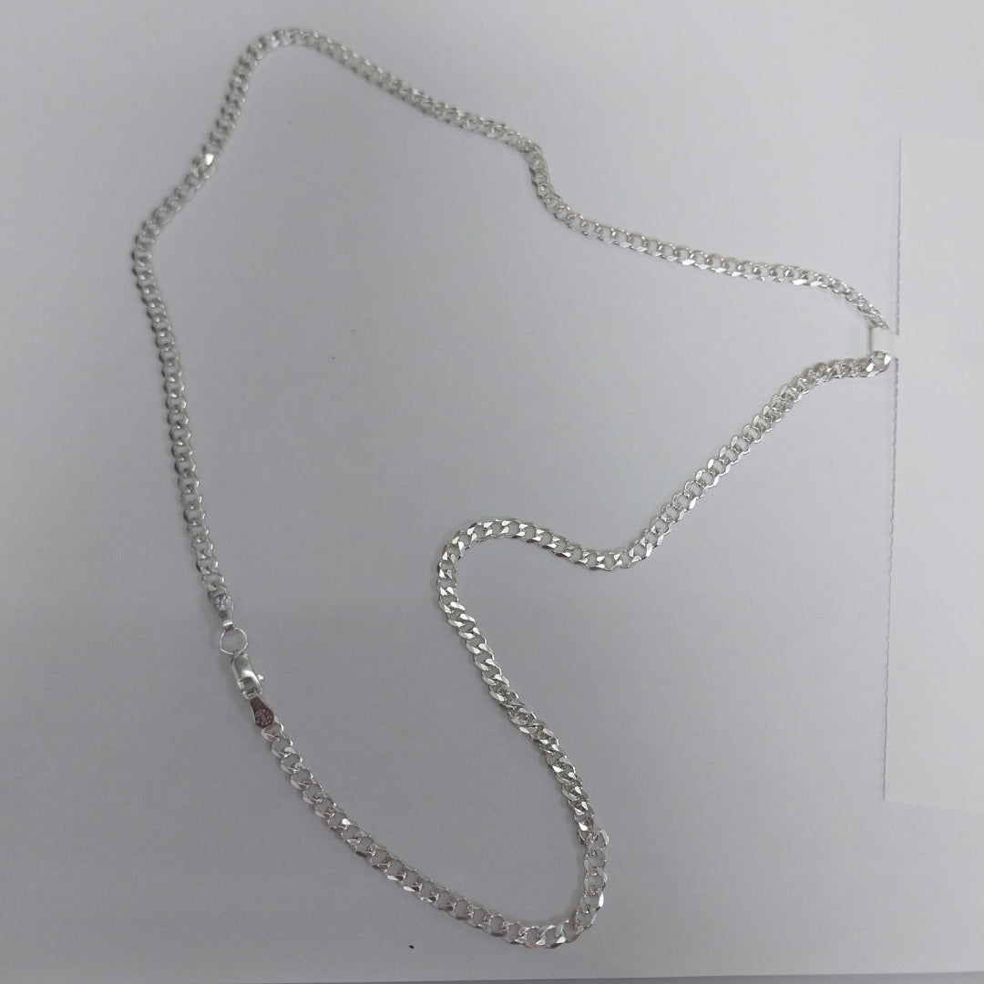 CADENA TEJIDO BARBADO PLATA .925 60 CM 14 GR (NUEVO)