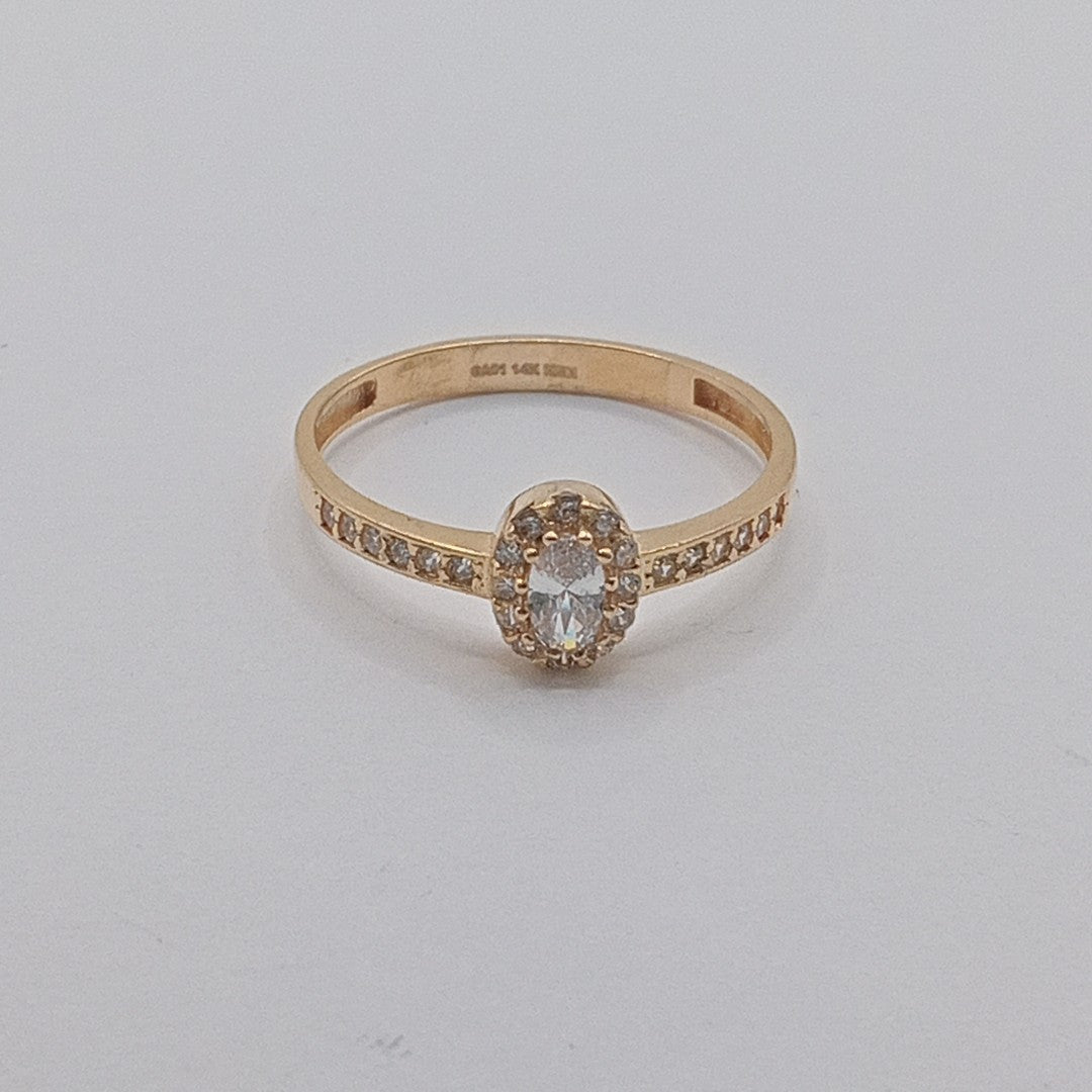 ANILLO ANILLITO C CIRCONIAS 14K 8.5 TALLA 1.8 GR (NUEVO)