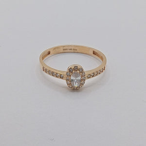ANILLO ANILLITO C CIRCONIAS 14K 8.5 TALLA 1.8 GR (NUEVO)