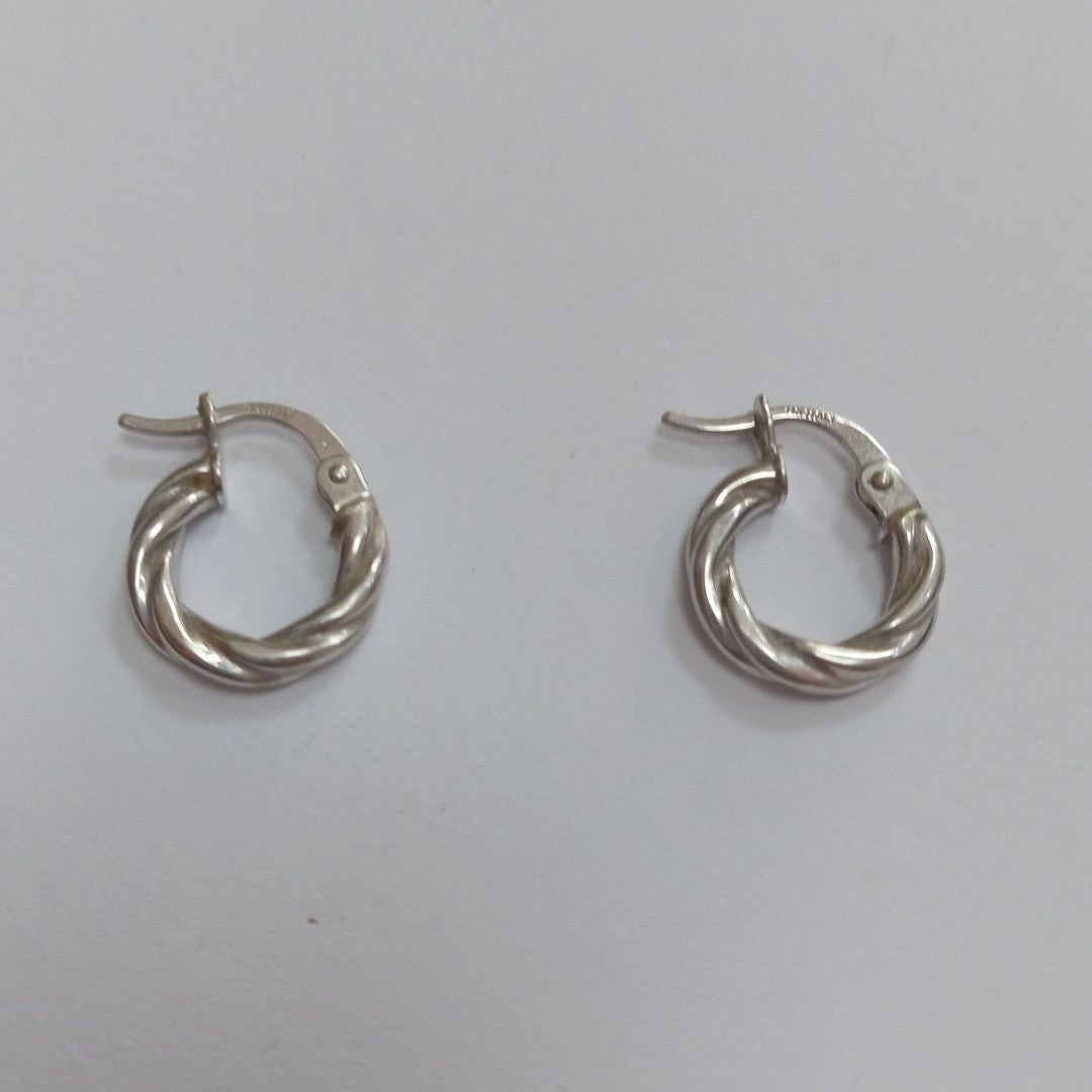 ARRACADAS PAR ORO BLANCO 10 K 1 GRMS (SEMINUEVO)