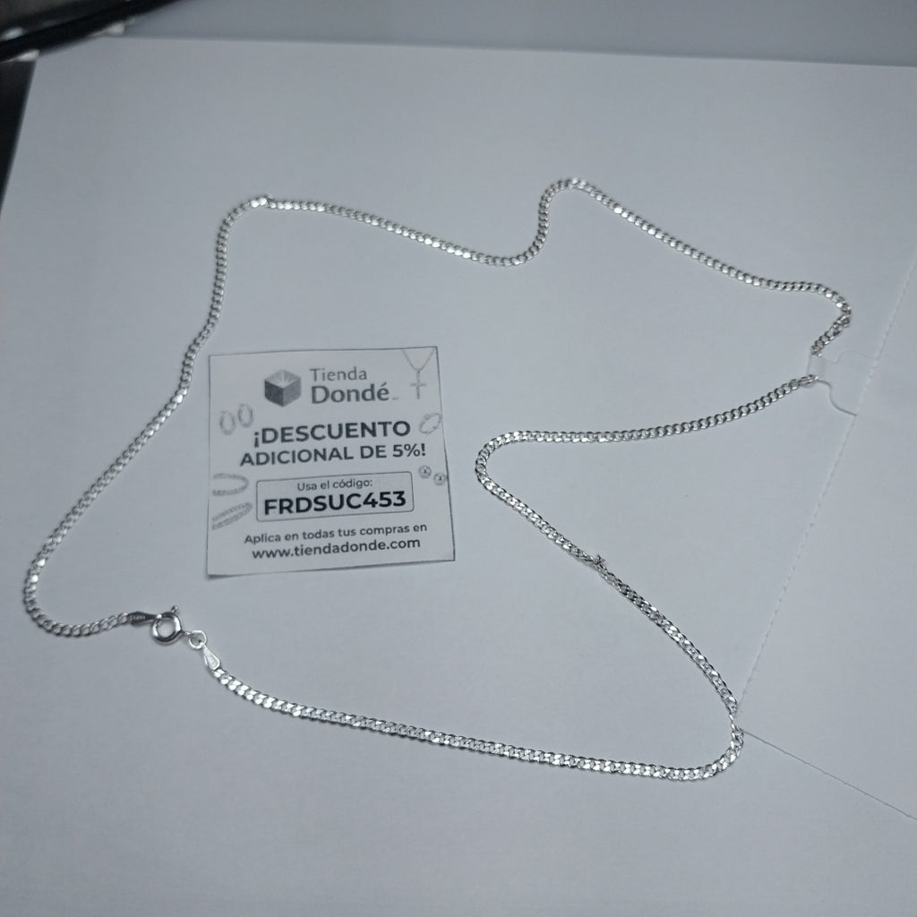 CADENA TEJIDO BARBADO PLATA .925 60 CM 5.6 GR (NUEVO)