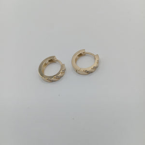 ARETES HUGGIES CON CIRCONIAS 14K 2.2 GR (NUEVO)