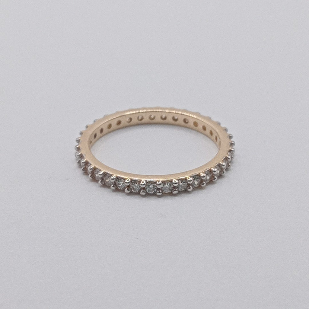ANILLO ANILLITO CHURUMBELA C CIRCONIAS 14K 6.5 TALLA 1.9 GR (NUEVO)