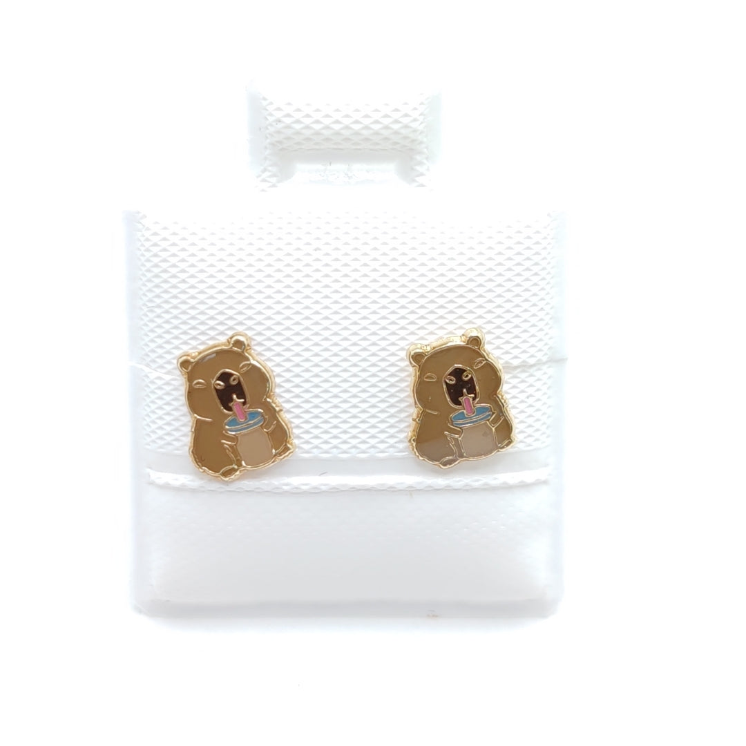 BROQUELES BROQUEL FIG CAPIBARA 14K 0.2657 GR (NUEVO)