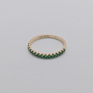 ANILLO ANILLITO MEDIA CHURUMBELA C PDRAS COLOR VERDE 14K 8 TALLA 1.6 GR (NUEVO)