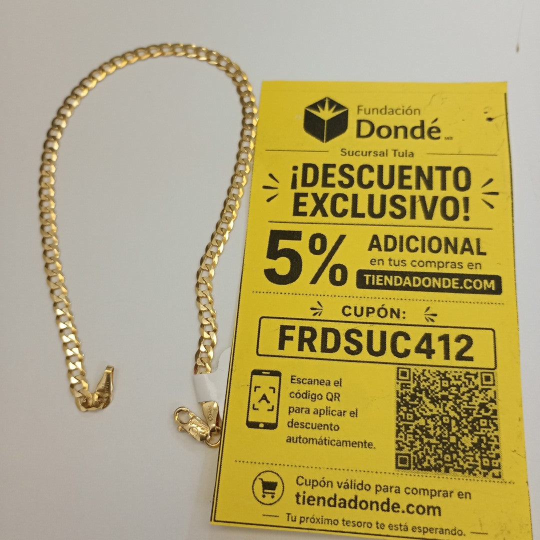 PULSERAS CABALLERO BARBADA AMARILLA ORO 14K 2.8 (NUEVO)