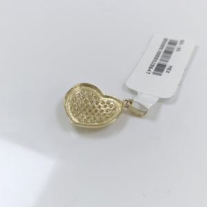 DIJE TEJIDO CORAZON CON CIRCONIAS 14K 1.7 GR (NUEVO)