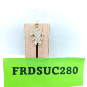 DIJE NIÑAS C CIRCONIAS 14K 1.5 GR (NUEVO)