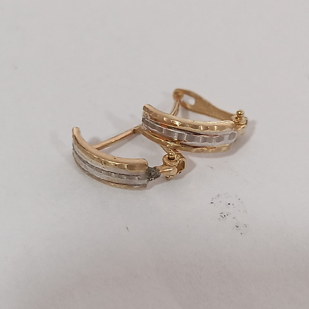 ARETES PAR ORO, ORO COMBINADO 14 K 1.2 GRMS (SEMINUEVO)