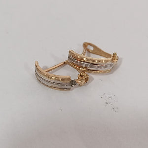 ARETES PAR ORO, ORO COMBINADO 14 K 1.2 GRMS (SEMINUEVO)