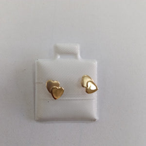 BROQUELES BROQUEL CORAZON DOBLE 14K 0.2171 GR (NUEVO)