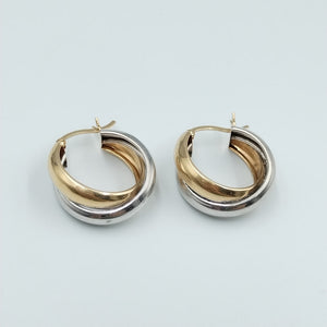 ARRACADAS PAR ORO, ORO COMBINADO 14 K 3.2 GRMS (SEMINUEVO)