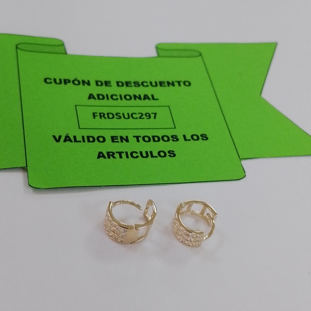 ARETES HUGGIES C CIRCONIA 14K 2.1 GR (NUEVO)