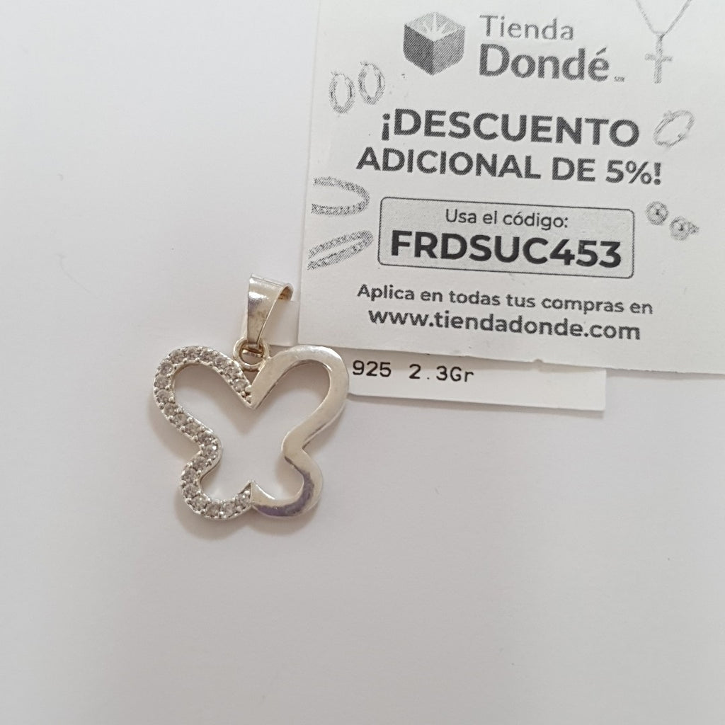 DIJE MARIPOSA C/CIRCONIAS PLATA .925 2.3 GR (NUEVO)
