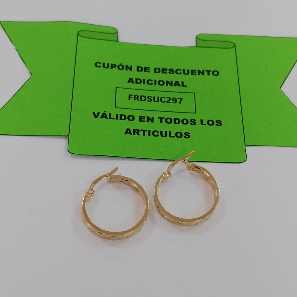 ARETES ARRACADA CON GRECAS 14K 1.9 GR (NUEVO)