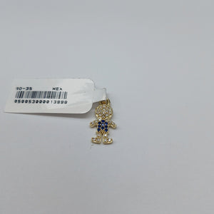 DIJE NIÑO CON CIRCONIAS Y PIEDRAS DE COLOR 10K 0.9 GR (NUEVO)
