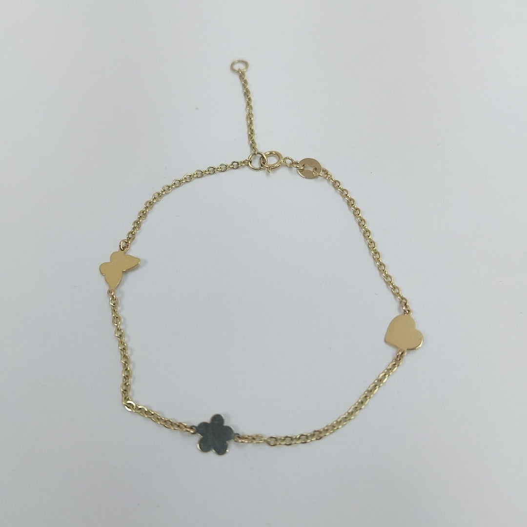 PULSERA ESPECIAL C FIGURAS 14K 18 CM 1.8 GR (NUEVO)