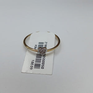 ANILLO ANILLITO CORAZON C CIRCONIA 14K 9 TALLA 0.9 GR (NUEVO)